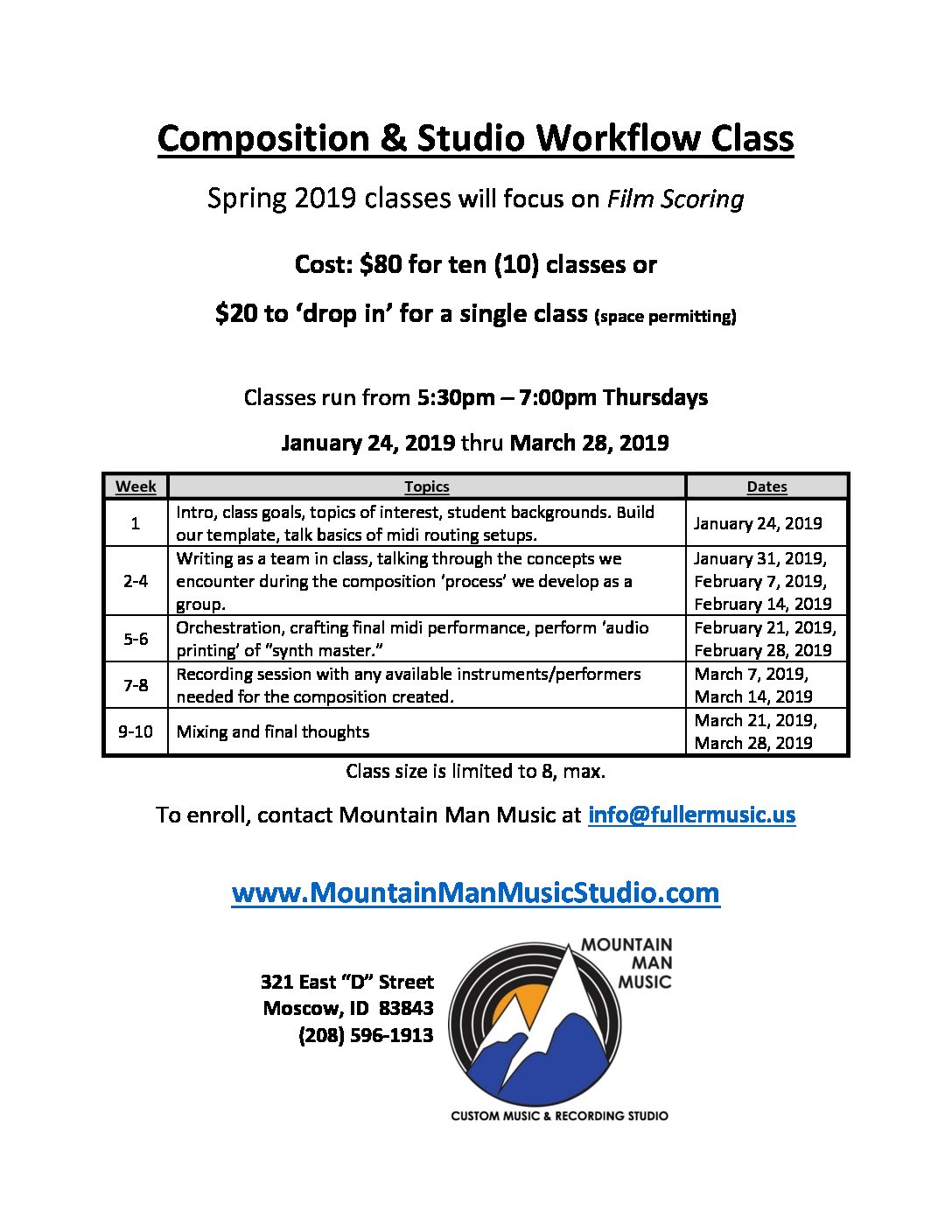 Comp/Audio: SPRING 2019